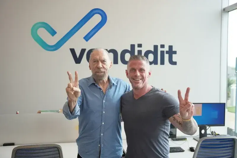 John Paul DeJoria with Vendidit co-founder Gary Stephens