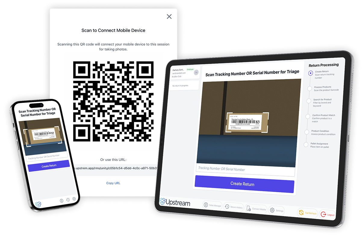 Scan a QR code to connect phones and tablets as scanners